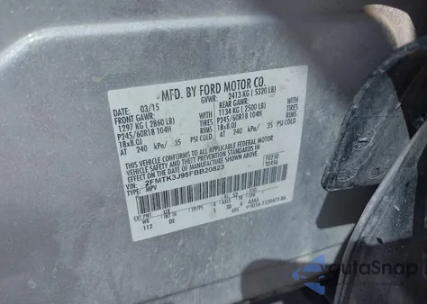 2015 Ford Edge Sel z USA, uszkodzony, nr VIN 2FMTK3J95FBB20823